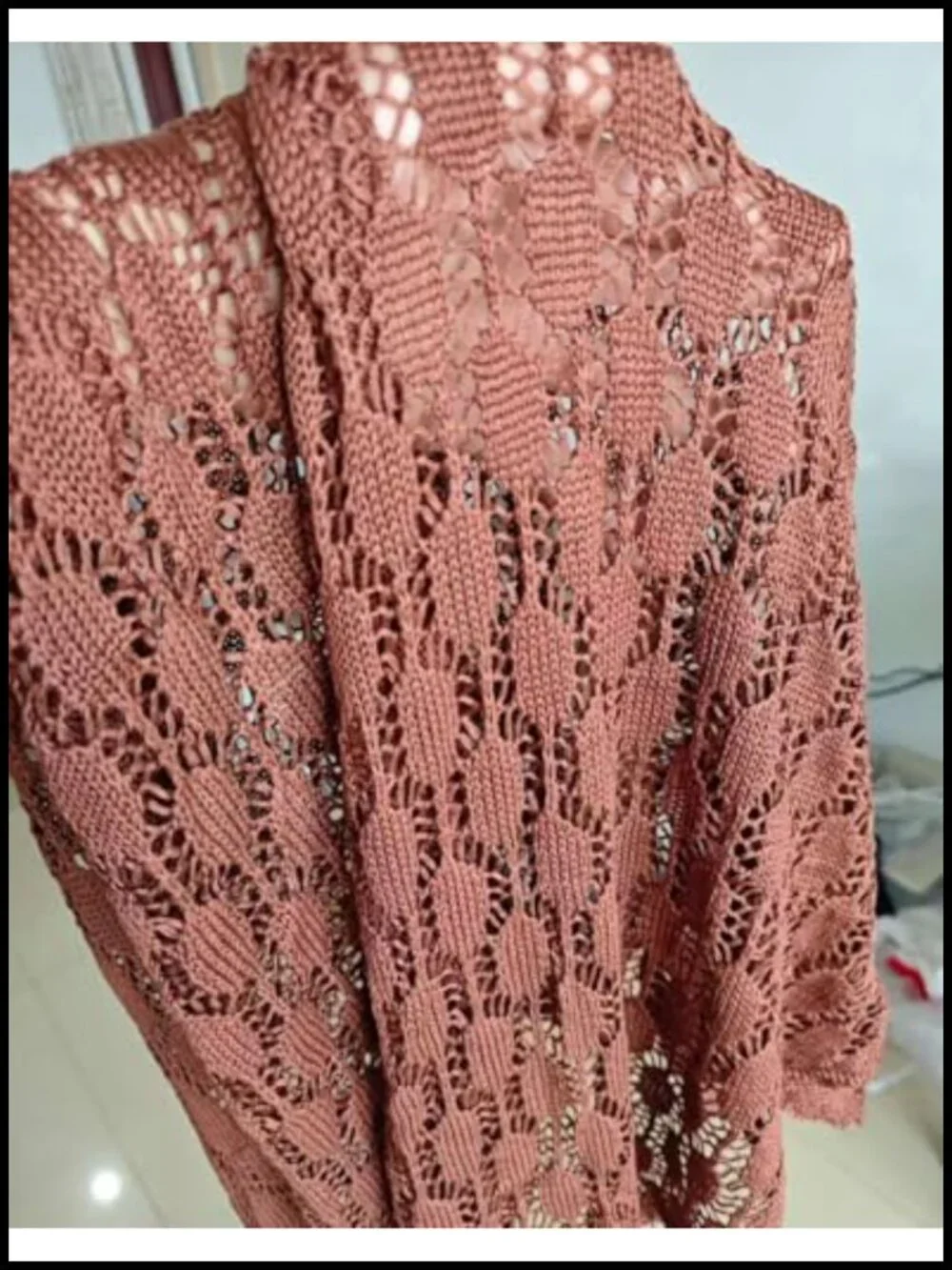 Hollow Knitted Poncho Cape Scarf Pashmina Wrap Shawl